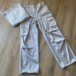 BRAND NEW ZARA satin effect silver pants. Size Smalll. So soft and silky.